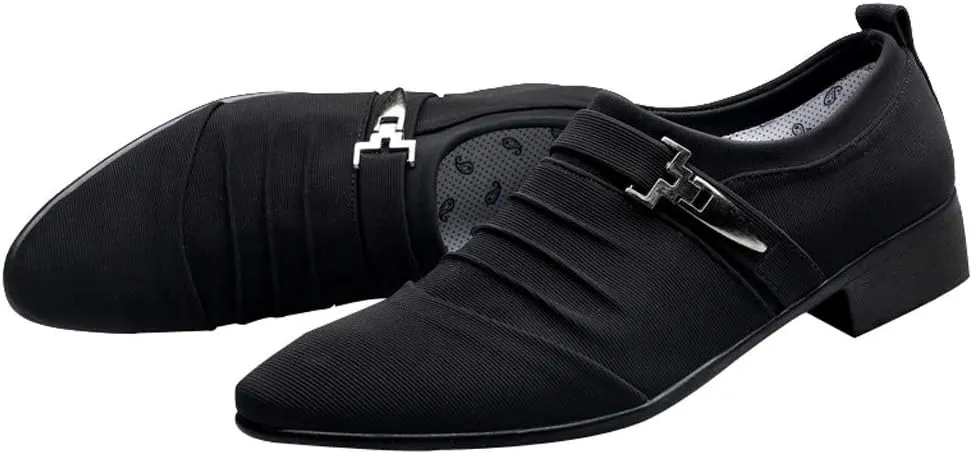 Men Casual Shoes Pointed Toe Formal Shoes Canvas Fashion Business Shoe Boots