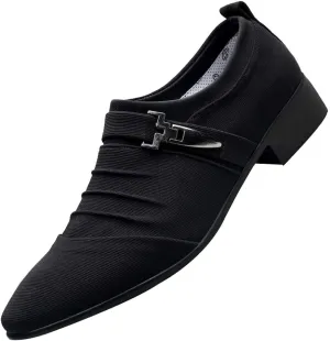 Men Casual Shoes Pointed Toe Formal Shoes Canvas Fashion Business Shoe Boots