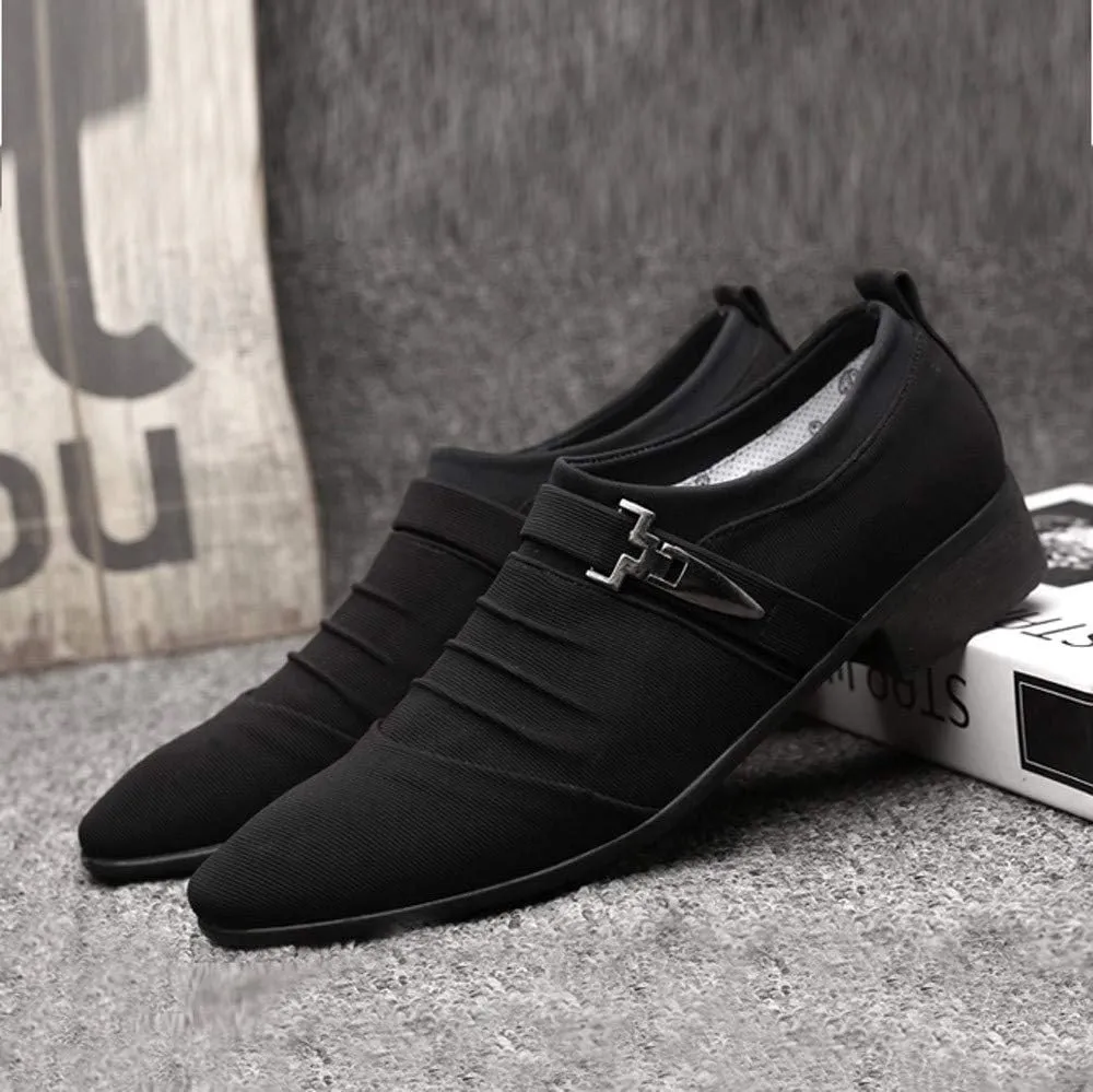Men Casual Shoes Pointed Toe Formal Shoes Canvas Fashion Business Shoe Boots