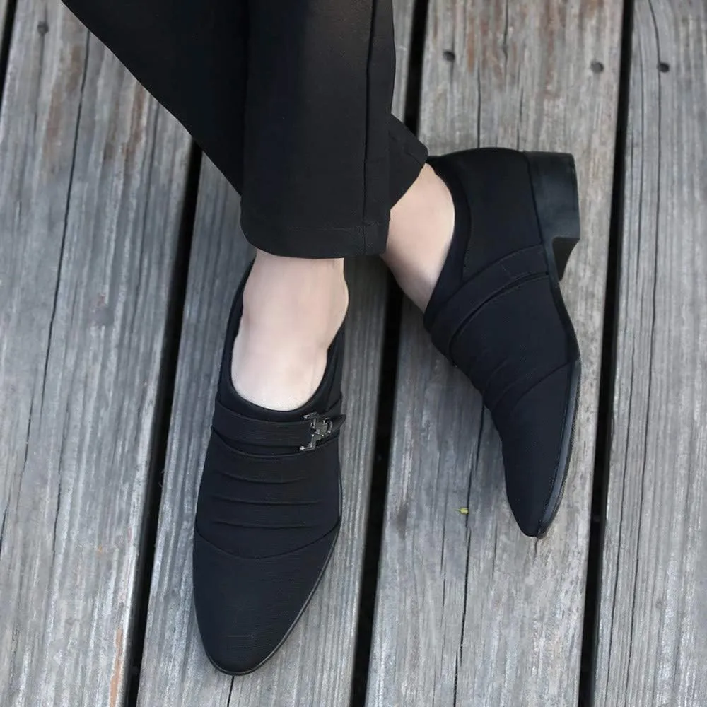 Men Casual Shoes Pointed Toe Formal Shoes Canvas Fashion Business Shoe Boots