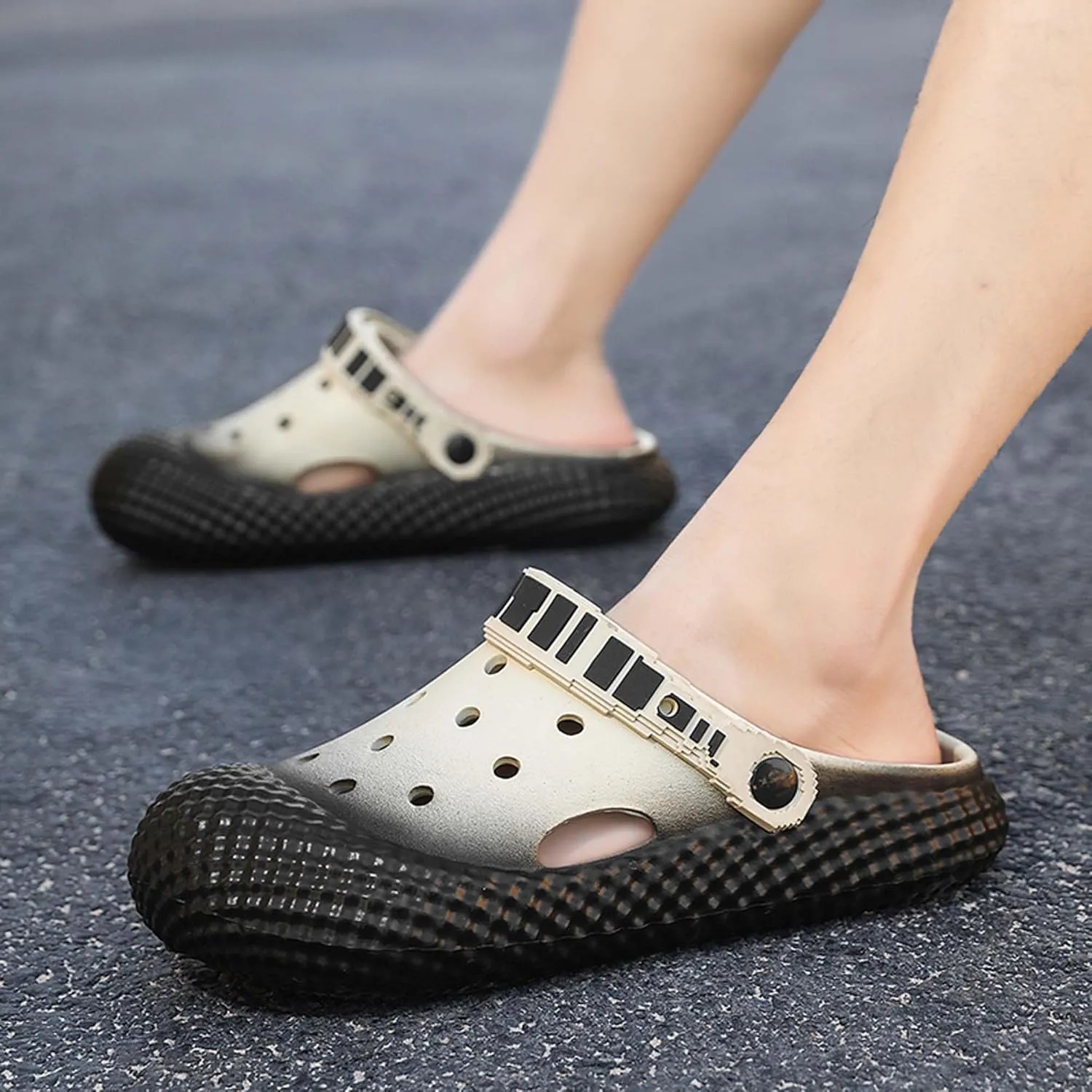 Men's and Women's Fashionable Sandals for Summer Breathable Non Slip Walking Leisure Wooden Clogs Garden Shoes Lightweight Quick Drying Beach Sandals Water Sports Shoes
