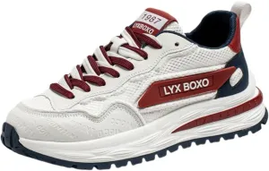 Mens Breath Mesh Sneakers Tennis Walking Shoes for Men Wide Korean Style Thick-Soled Daddy Width Court Shoes