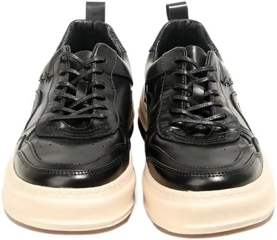 Men's Casual Sneakers Casual Leather Shoes Thick-Soled Comfortable Shoes Round Toe Non-Slip Rubber Soft Sole Lace-ups Breathable Durability Driving Shoes(D,7.5)