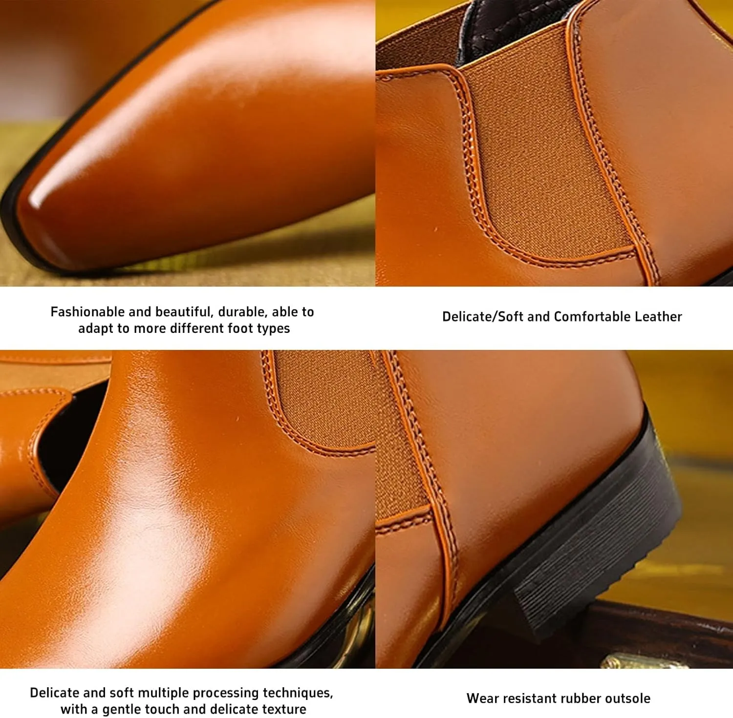 Men's Chelsea Boots Casual Dress Boots Ankle Slip on Boots for Men