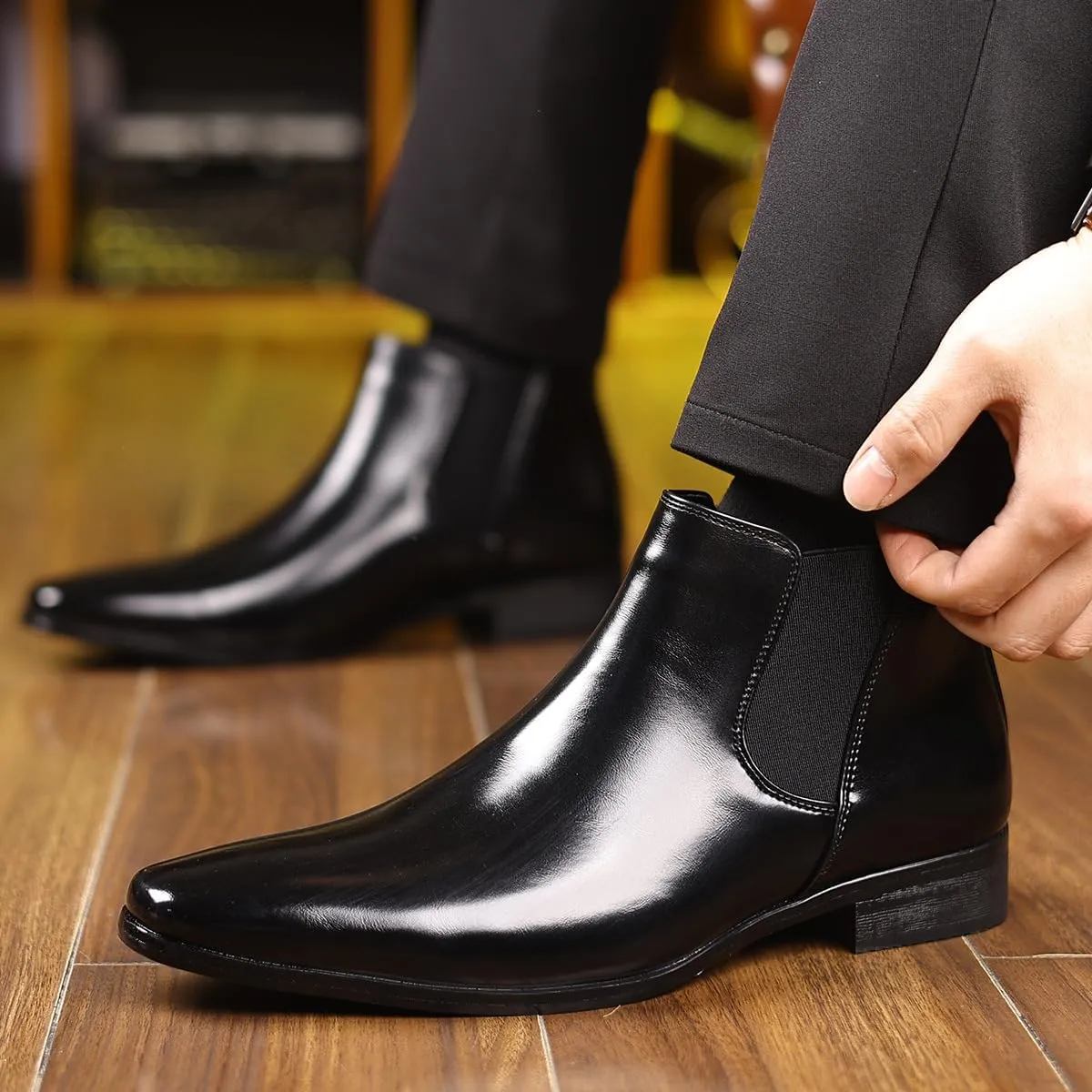 Men's Chelsea Boots Casual Dress Boots Ankle Slip on Boots for Men