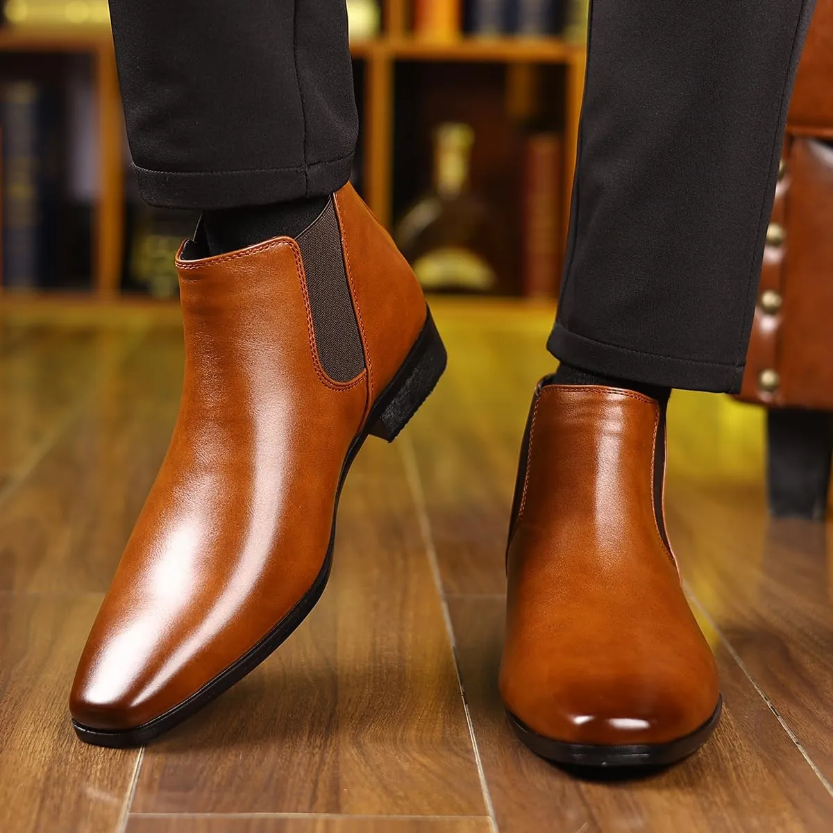 Men's Chelsea Boots Casual Dress Boots Ankle Slip on Boots for Men