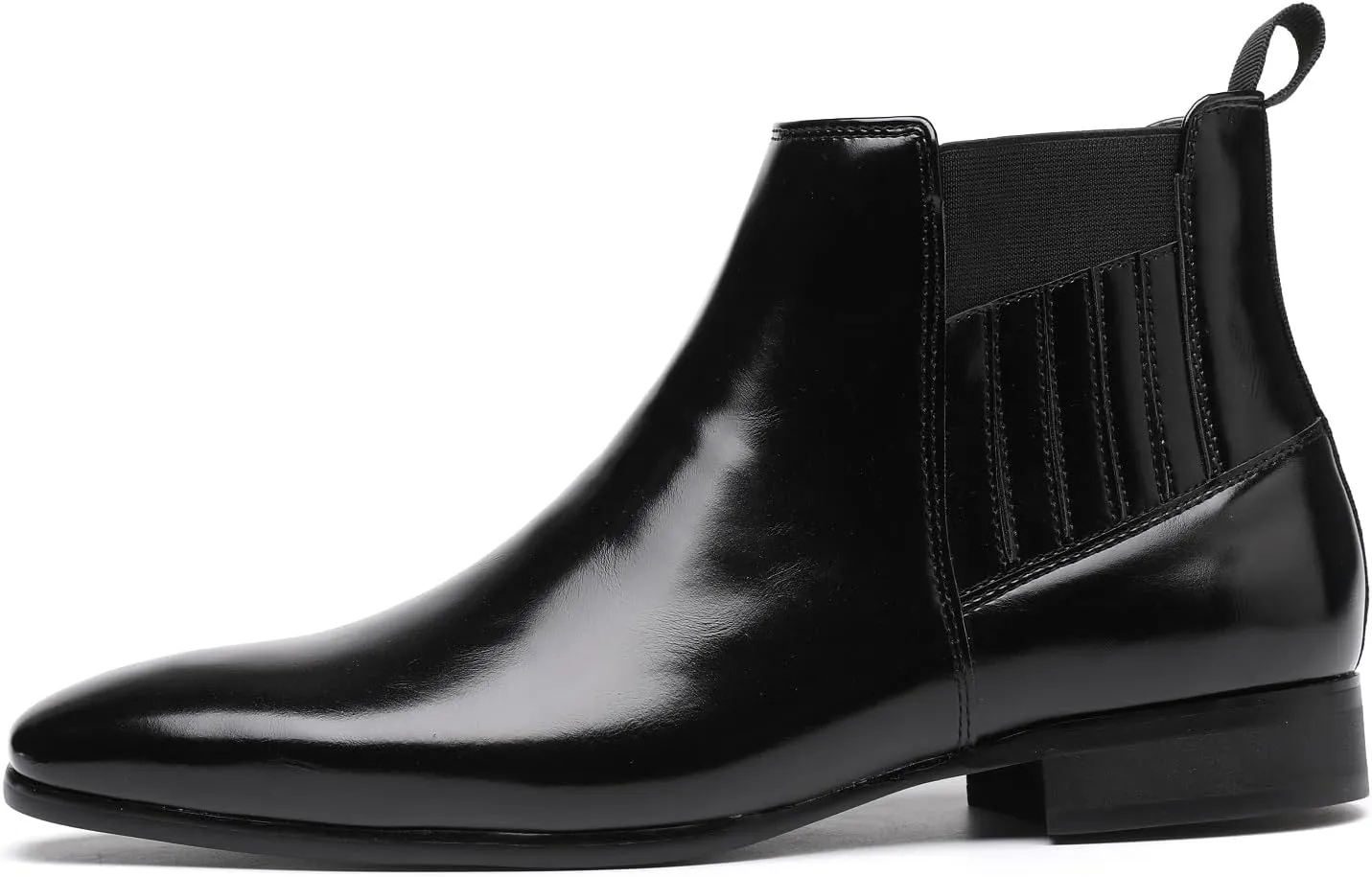 Men's Chelsea Boots Leather Classic Elastic Slip On Chukka Ankle Boots for Men