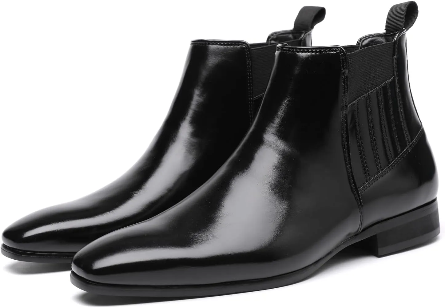 Men's Chelsea Boots Leather Classic Elastic Slip On Chukka Ankle Boots for Men