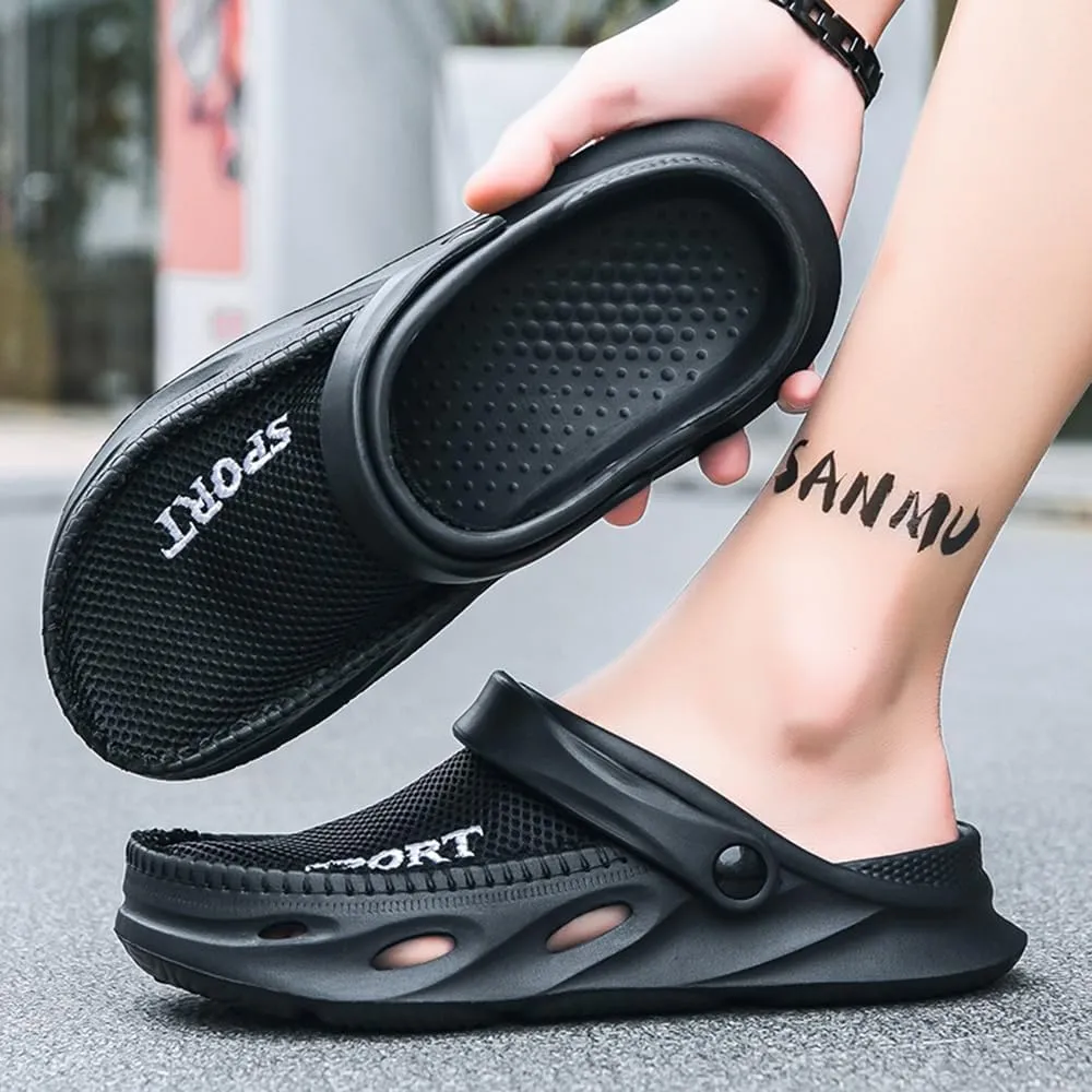 Men's Clogs Shoes Slippers Anti-Slip Beach Adjustable Back Strap Comfort Lightweight Quick Dry Sandals for Casual Outdoor