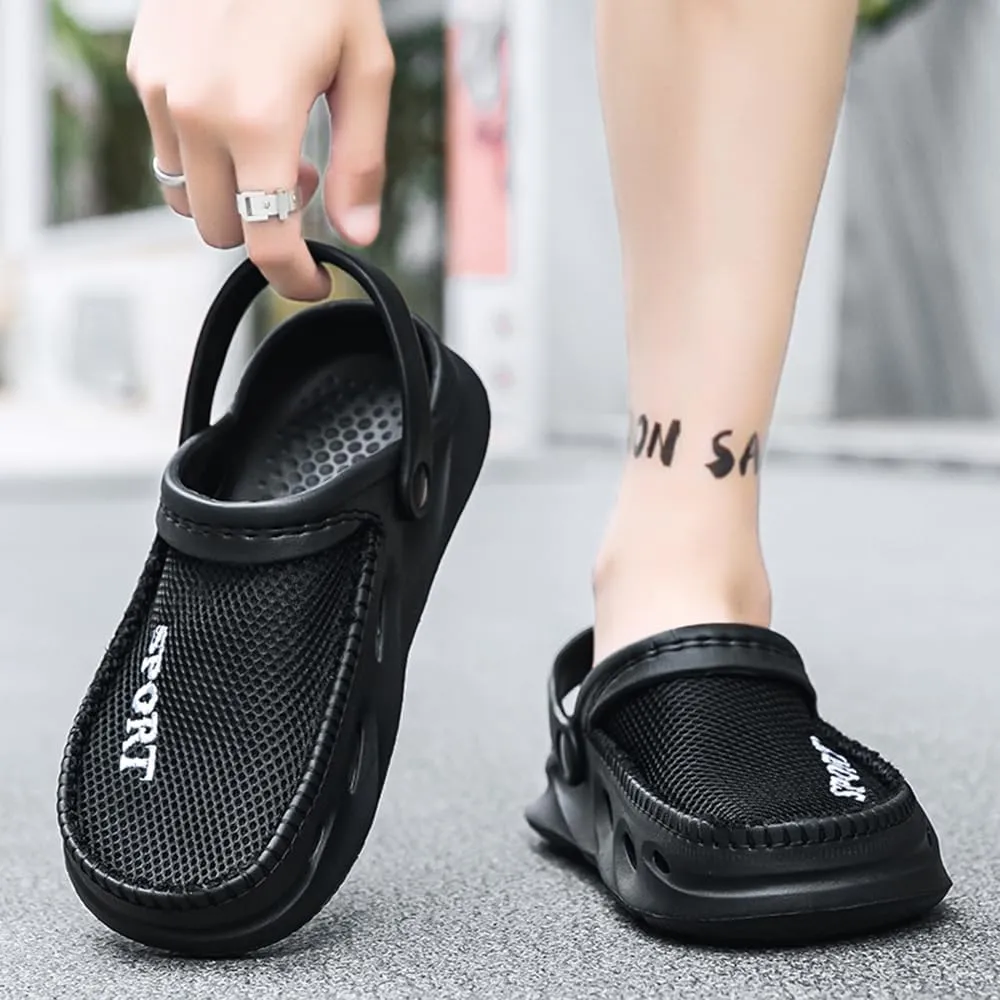 Men's Clogs Shoes Slippers Anti-Slip Beach Adjustable Back Strap Comfort Lightweight Quick Dry Sandals for Casual Outdoor