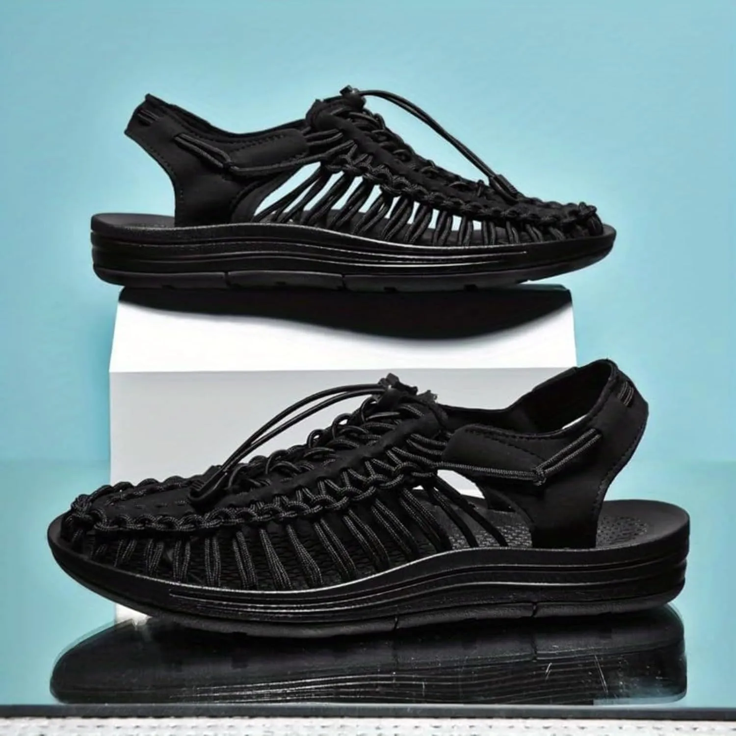 Men's Closed Toe Rope Sandals - Lightweight & Breathable for Beach, Hiking & Casual Wear