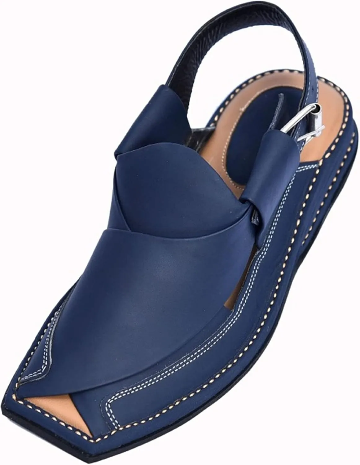 Men's Double Sole Summer Black Genuine Cowhide Leather Sandals Comfort Shoes