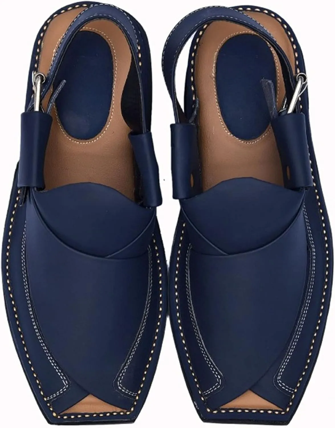 Men's Double Sole Summer Black Genuine Cowhide Leather Sandals Comfort Shoes