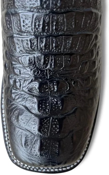 Men's Exotic Pattern Western Cowboy Slip-On Square Toe Boots in Leather-Alex Series Snake, Caiman & Ostrich Styling bota de vaquero para hombre