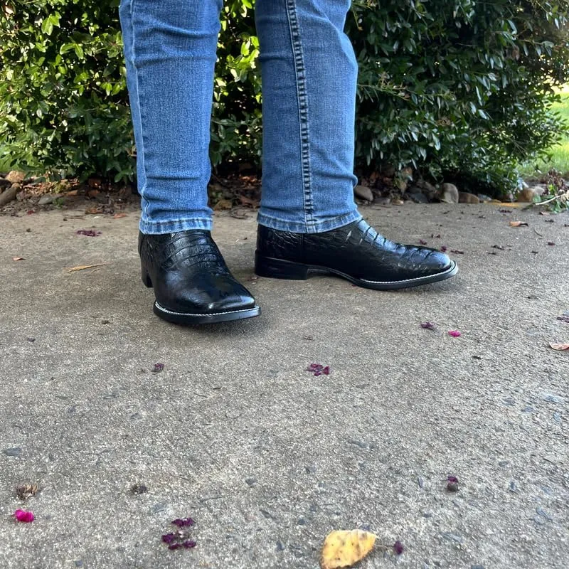 Men's Exotic Pattern Western Cowboy Slip-On Square Toe Boots in Leather-Alex Series Snake, Caiman & Ostrich Styling bota de vaquero para hombre
