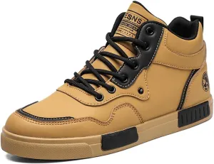 Men's Fashion High Top Chinese Style Skate Sneakers Stylish Comfortable Skateboarding Road Running Walking Shoes