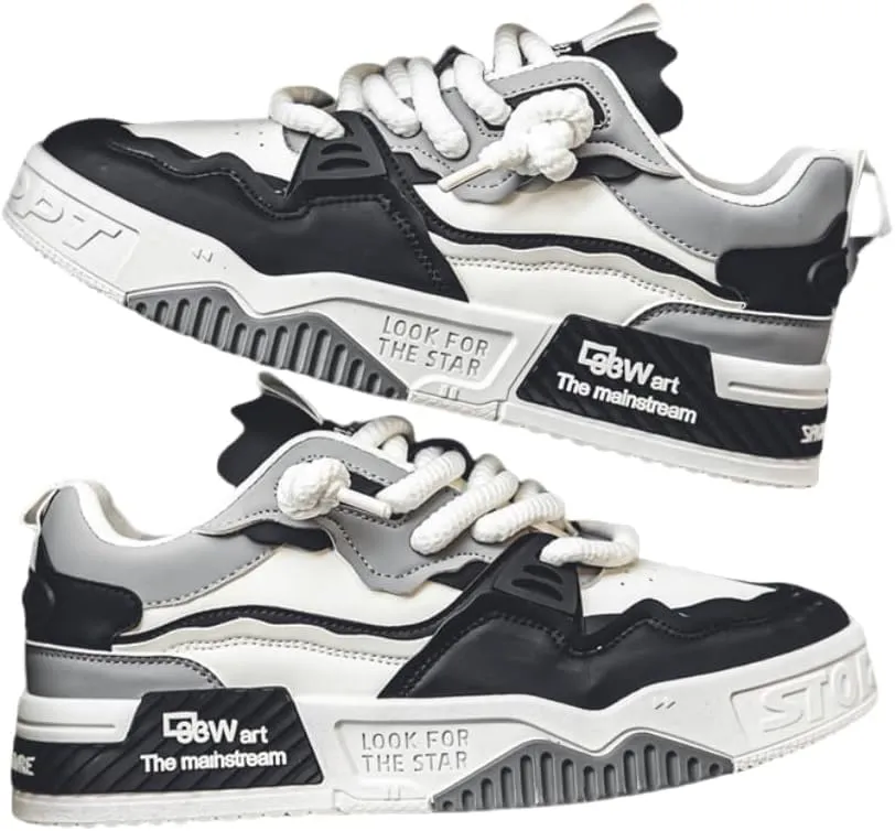 Men's Fashion Street Style Thick Soled Skateboard Shoes, Comfortable Non-Slip Sneakers for Men, Men's Outdoor Activities Shoes