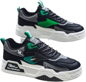 Men's Fashionable Thick Soled Skateboard Shoes, Suitable for Outdoor Campus Walking
