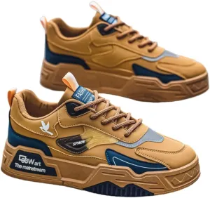 Men's Fashionable Thick Soled Skateboard Shoes, Suitable for Outdoor Campus Walking