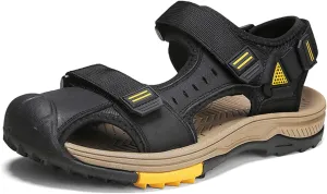 Mens Hiking Sandals Closed Toe Athletic Sport Sandals Leather Lightweight Trail Walking Casual Water Shoes
