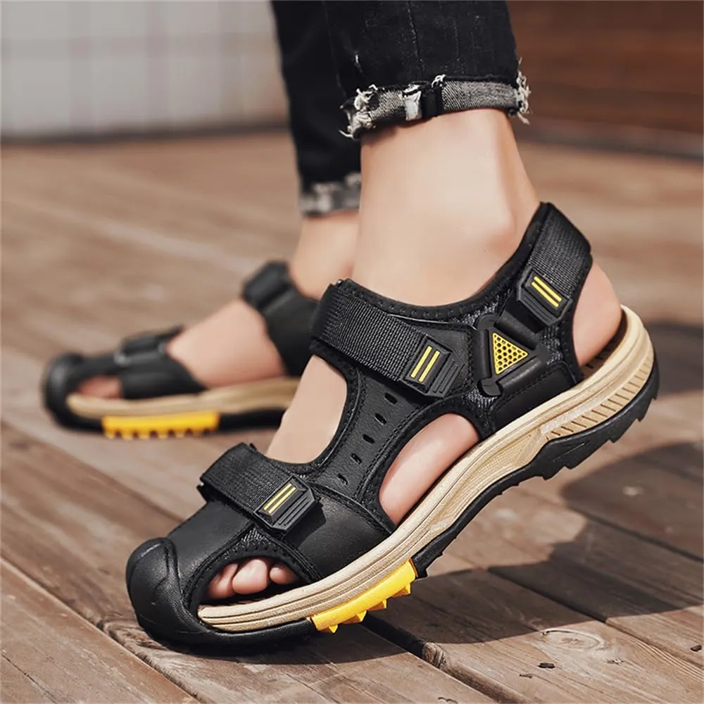 Mens Hiking Sandals Closed Toe Athletic Sport Sandals Leather Lightweight Trail Walking Casual Water Shoes