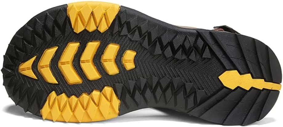 Mens Hiking Sandals Closed Toe Athletic Sport Sandals Leather Lightweight Trail Walking Casual Water Shoes