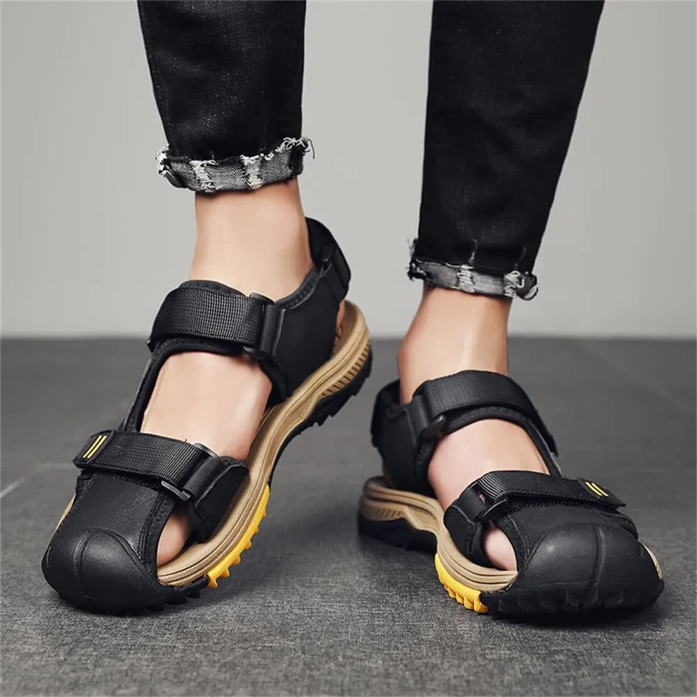 Mens Hiking Sandals Closed Toe Athletic Sport Sandals Leather Lightweight Trail Walking Casual Water Shoes