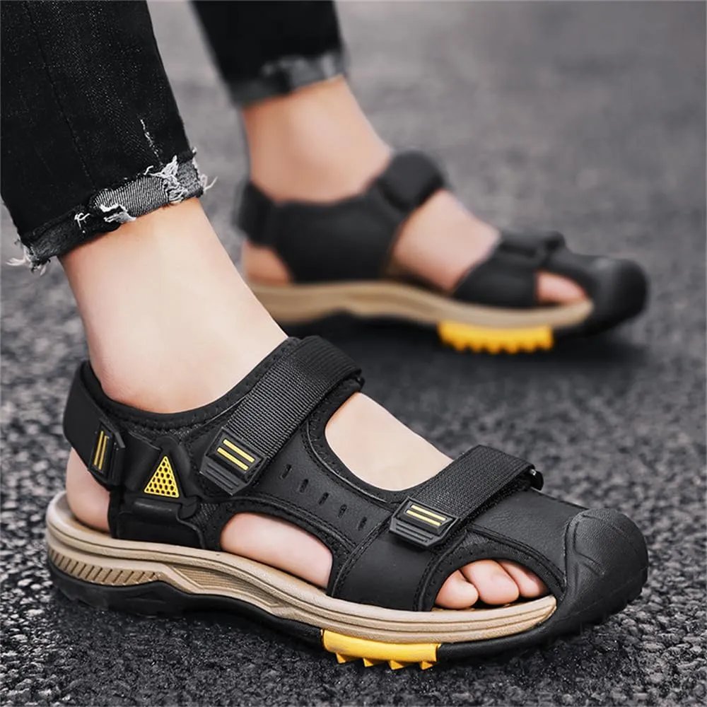 Mens Hiking Sandals Closed Toe Athletic Sport Sandals Leather Lightweight Trail Walking Casual Water Shoes