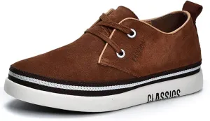 Men's Invisible Height Increasing Elevator 2 Inches Taller Shoes Leather Suede Stitching Lace-up Thick Sole Oxfords