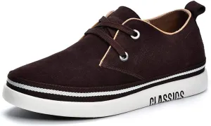 Men's Invisible Height Increasing Elevator 2 Inches Taller Shoes Leather Suede Stitching Lace-up Thick Sole Oxfords