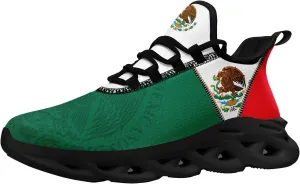 Men's Mexican Flag Sneakers Women's Lightweight Festivals Gift Mexico Unisex Running Sports Athletic Baseball Shoes