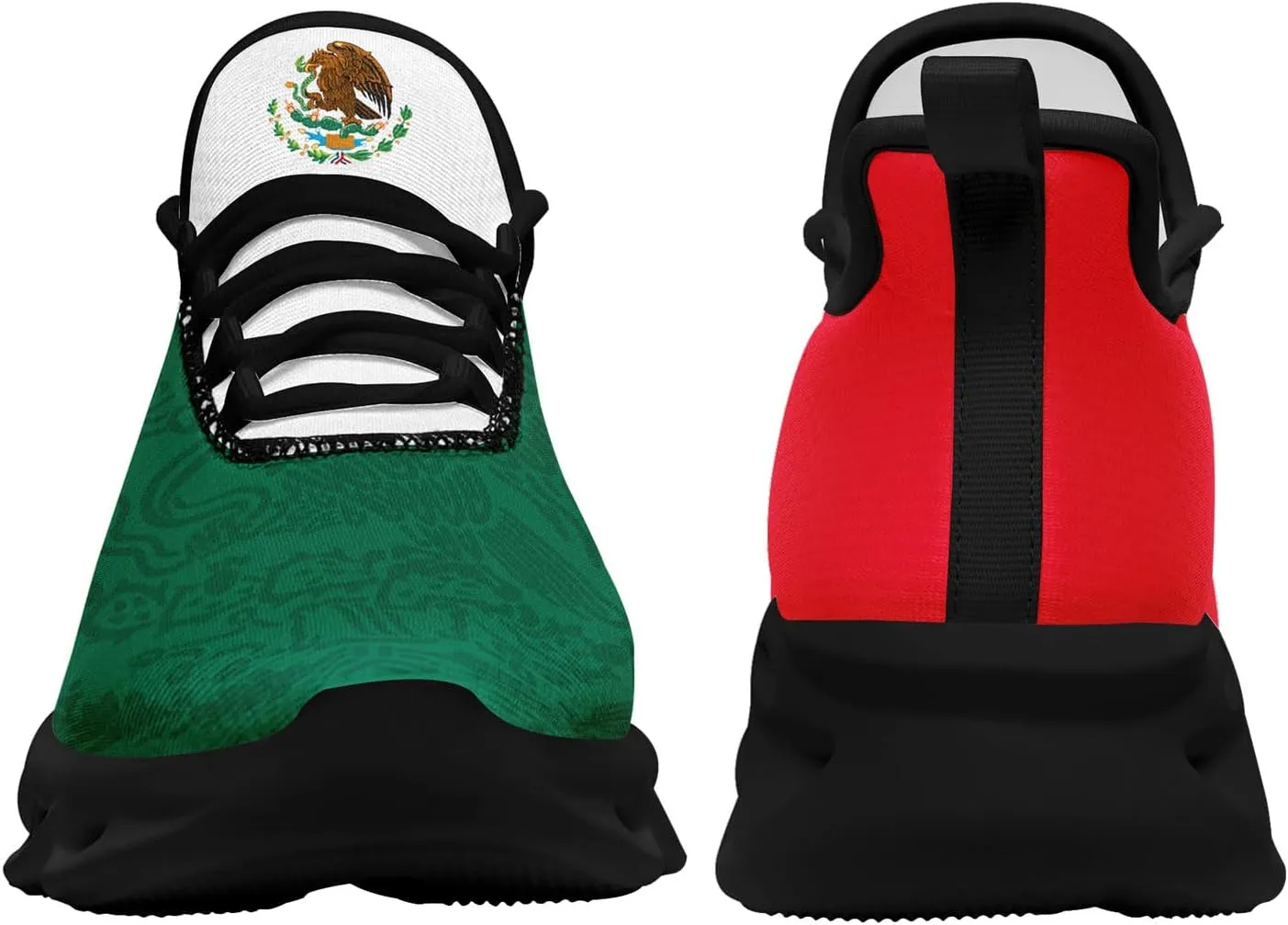 Men's Mexican Flag Sneakers Women's Lightweight Festivals Gift Mexico Unisex Running Sports Athletic Baseball Shoes