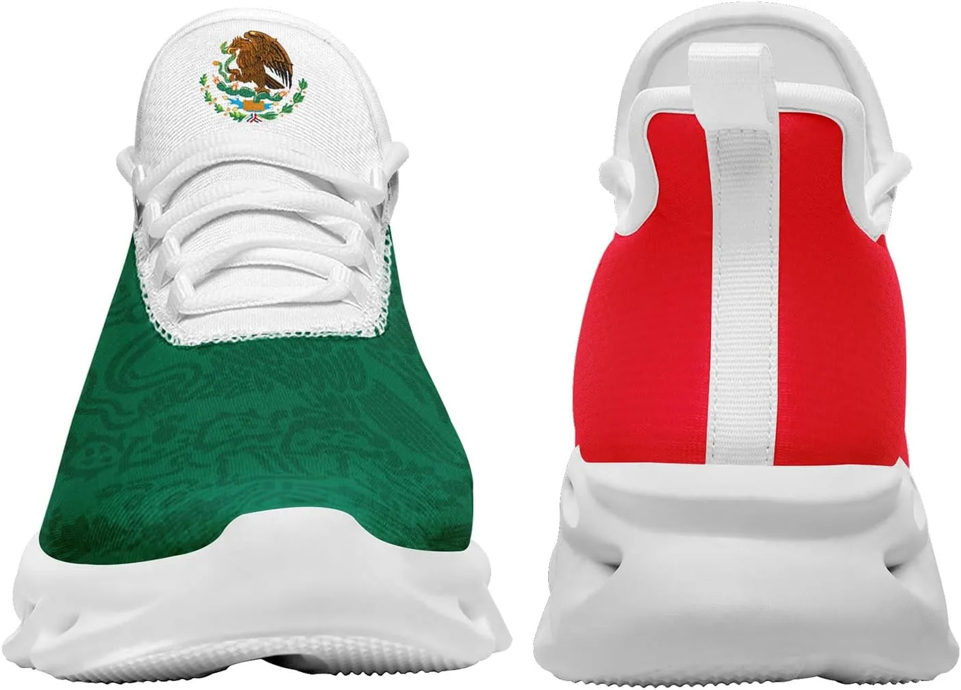 Men's Mexican Flag Sneakers Women's Lightweight Festivals Gift Mexico Unisex Running Sports Athletic Baseball Shoes