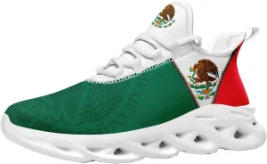 Men's Mexican Flag Sneakers Women's Lightweight Festivals Gift Mexico Unisex Running Sports Athletic Baseball Shoes
