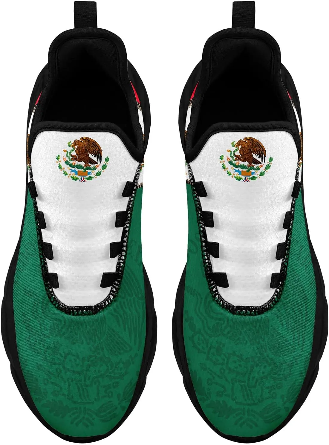 Men's Mexican Flag Sneakers Women's Lightweight Festivals Gift Mexico Unisex Running Sports Athletic Baseball Shoes
