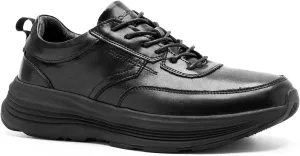Men's Orthopedic Leather Dress Fashion Sneakers: Comfortable Plantar Fasciitis Business Walking Shoes with Arch Support, Orthotic Flat Feet Thick Sole Sneakers for Foot and Heel Pain Relief