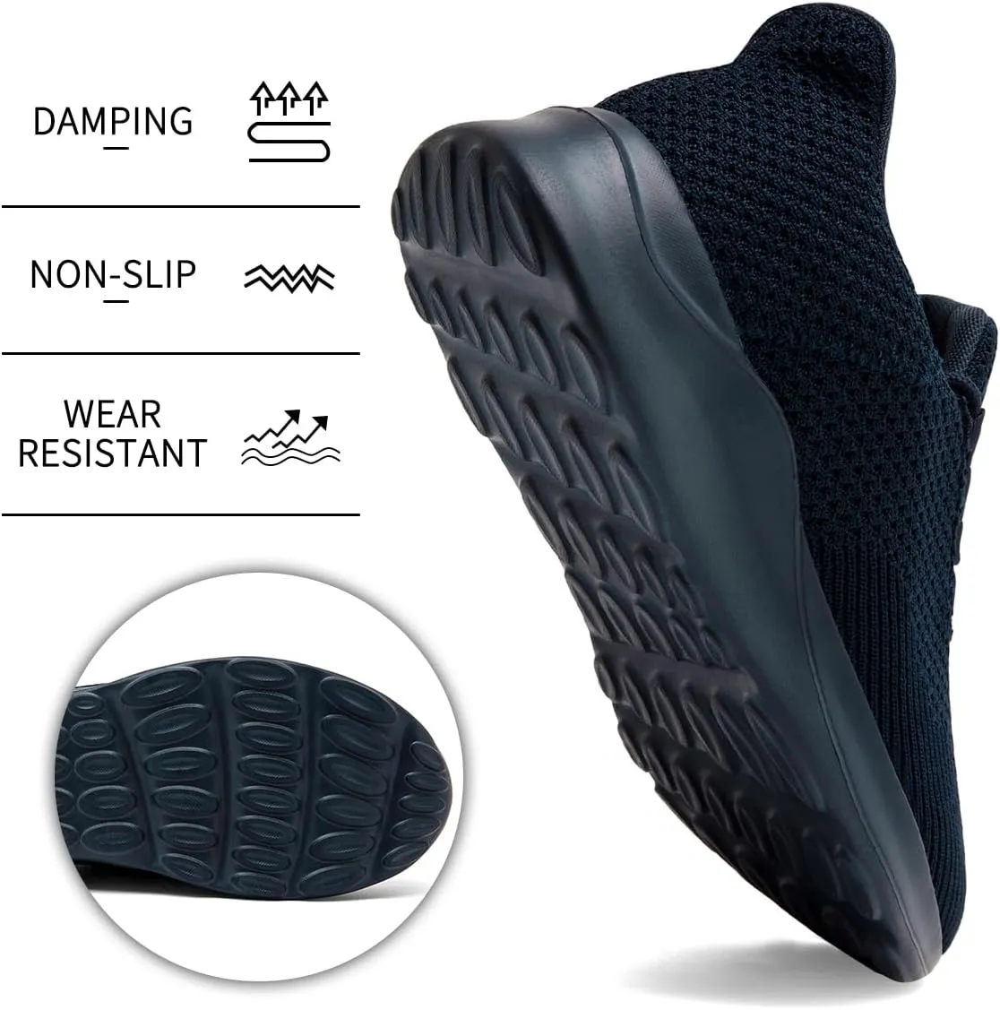 Mens Running Shoes Slip On Sneakers Walking Tennis Shoes Gym Athletic Sports Fashion Casual Breathable