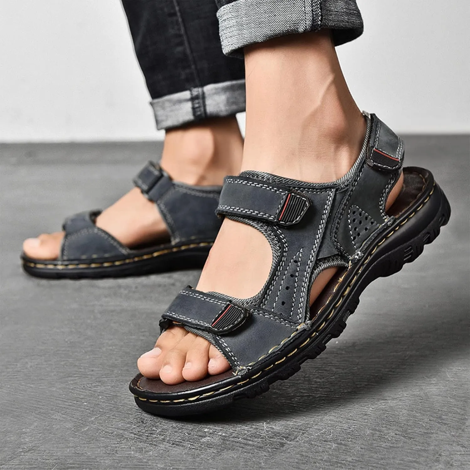 Men's Sandals, Men's Hiking Sandals Open Toe Outdoor Beach Sandal, Lightweight Trail Walking Sandals for Men