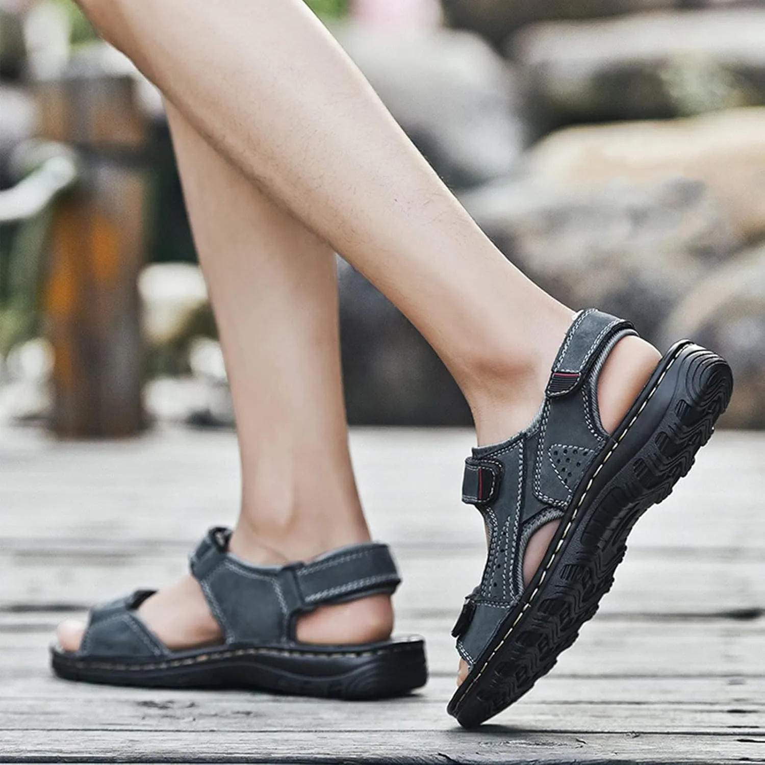 Men's Sandals, Men's Hiking Sandals Open Toe Outdoor Beach Sandal, Lightweight Trail Walking Sandals for Men