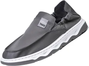 Men's Slip on lce Silk Comfortable Loafers,Vintage Flat Comfy Boat Shoes Lightweight Canvas Non-Slip Fashion Sneakers Walking Shoes