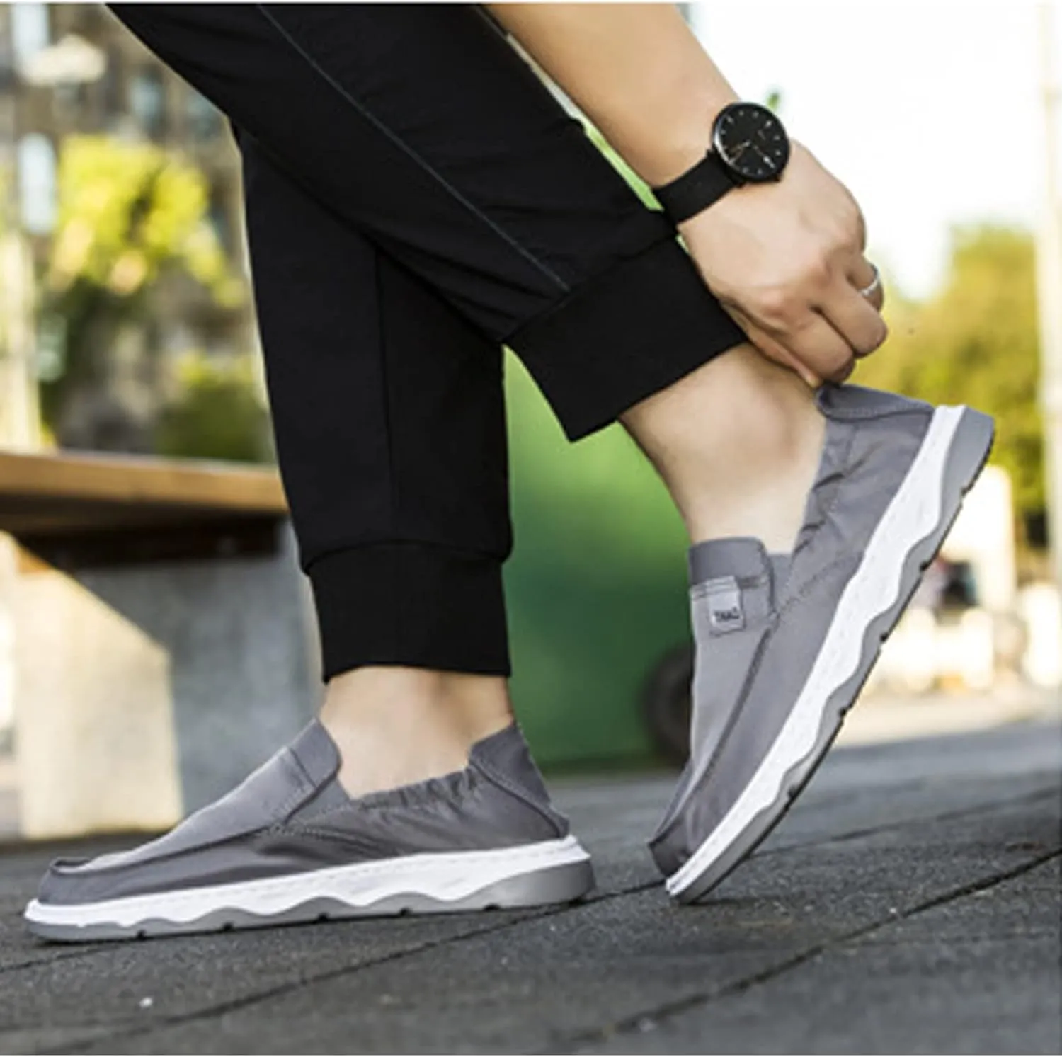 Men's Slip on lce Silk Comfortable Loafers,Vintage Flat Comfy Boat Shoes Lightweight Canvas Non-Slip Fashion Sneakers Walking Shoes