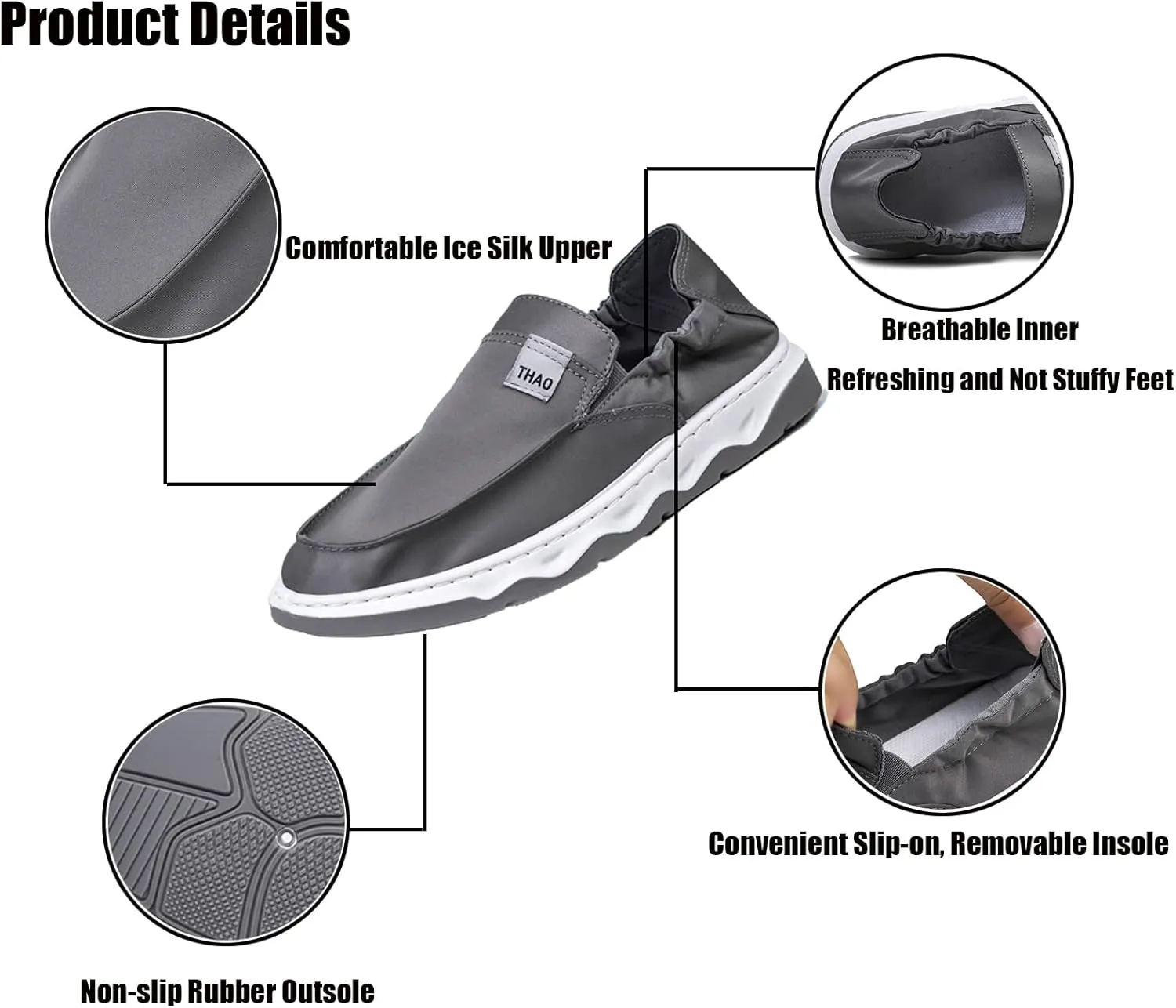 Men's Slip on lce Silk Comfortable Loafers,Vintage Flat Comfy Boat Shoes Lightweight Canvas Non-Slip Fashion Sneakers Walking Shoes
