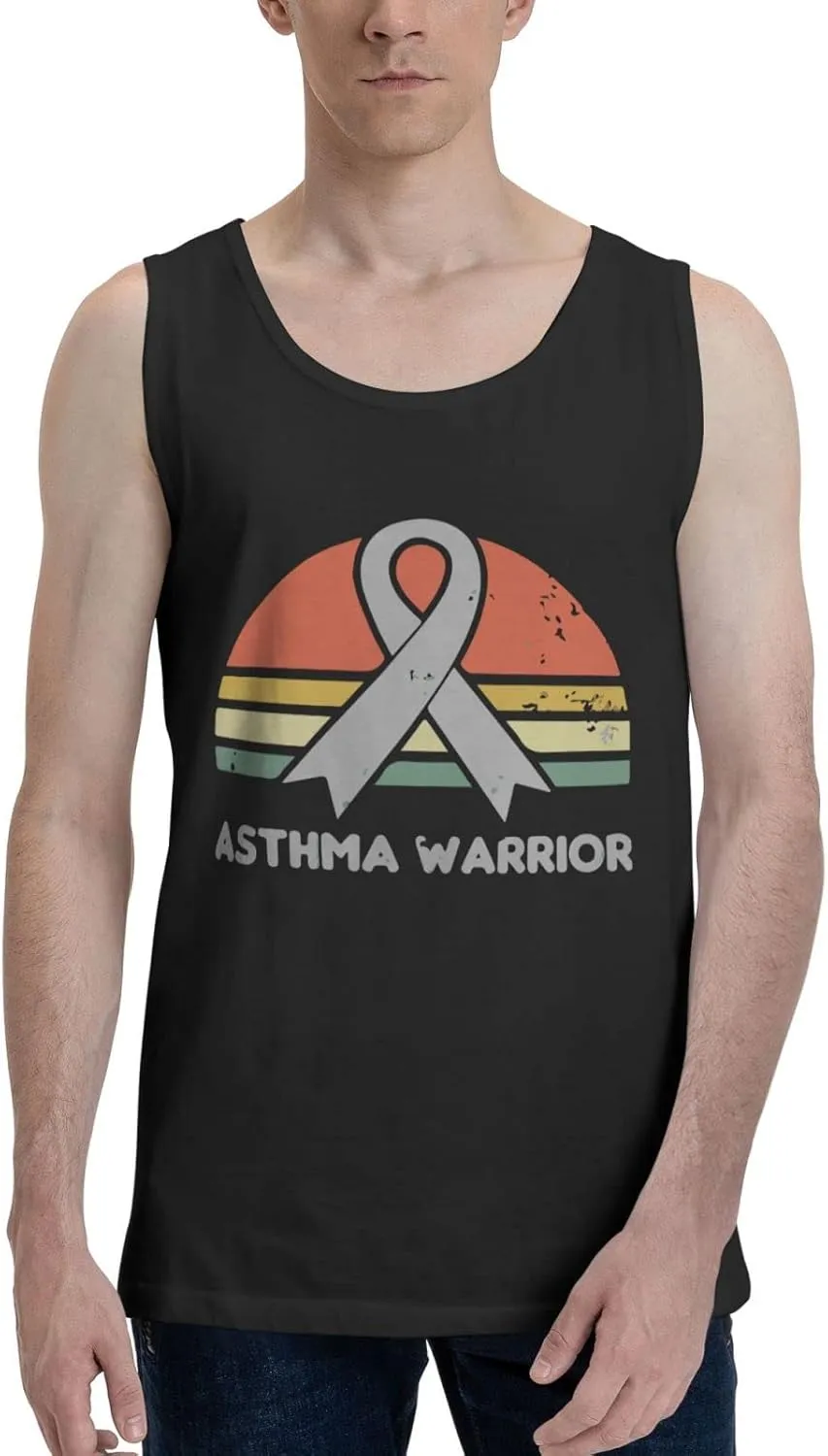 Men's Tank Top Sleeveless Tees Asthma Awareness Quick Dry Sport Shirts Muscle Workout Gym Beach T-Shirts