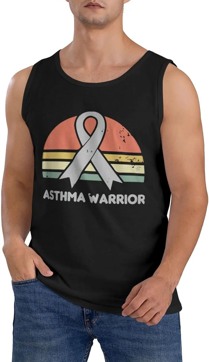 Men's Tank Top Sleeveless Tees Asthma Awareness Quick Dry Sport Shirts Muscle Workout Gym Beach T-Shirts