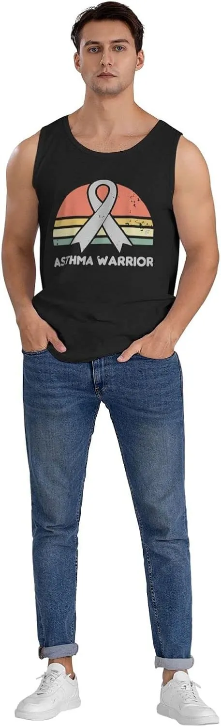 Men's Tank Top Sleeveless Tees Asthma Awareness Quick Dry Sport Shirts Muscle Workout Gym Beach T-Shirts