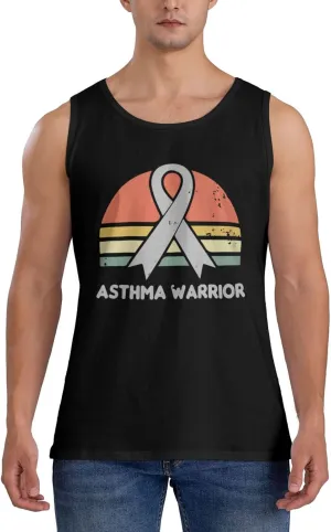 Men's Tank Top Sleeveless Tees Asthma Awareness Quick Dry Sport Shirts Muscle Workout Gym Beach T-Shirts