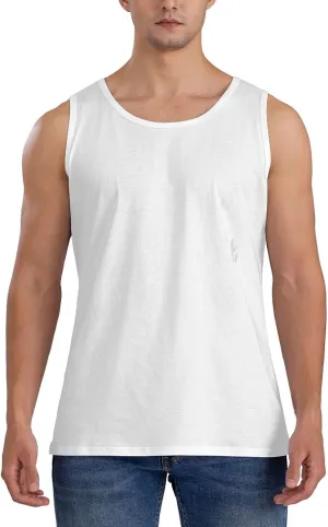 Men's Tank Top Sleeveless Tees Fish Hook Fishing Quick Dry Sport Shirts Muscle Workout Gym Beach T-Shirts