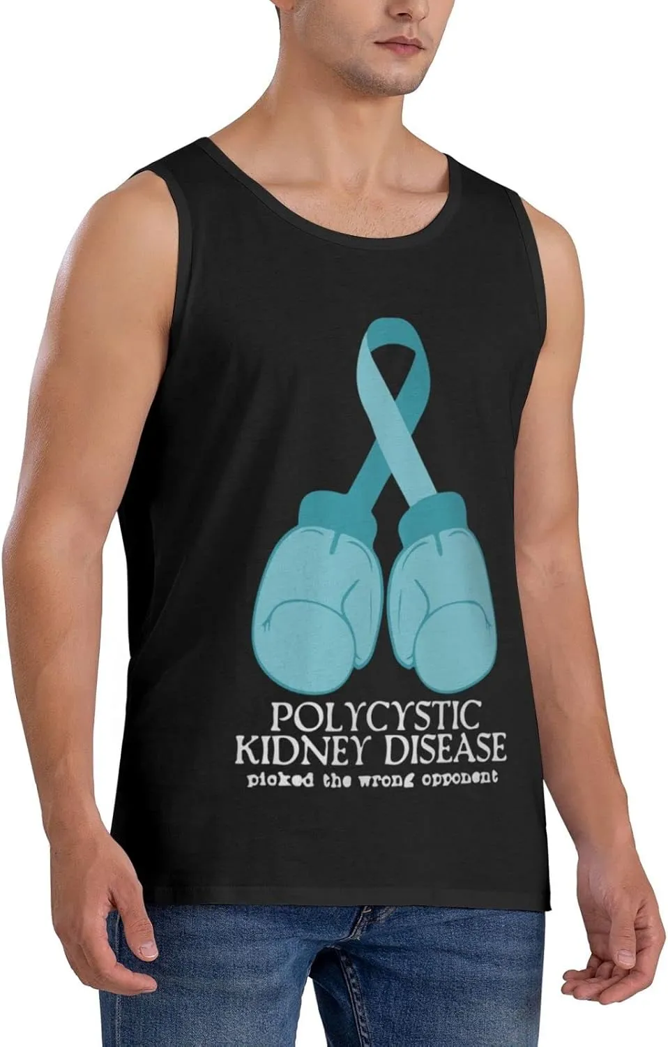 Men's Tank Top Sleeveless Tees Polycystic Kidney Disease Quick Dry Sport Shirts Muscle Workout Gym Beach T-Shirts