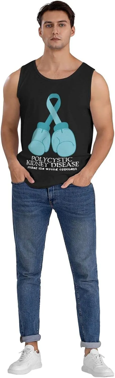 Men's Tank Top Sleeveless Tees Polycystic Kidney Disease Quick Dry Sport Shirts Muscle Workout Gym Beach T-Shirts