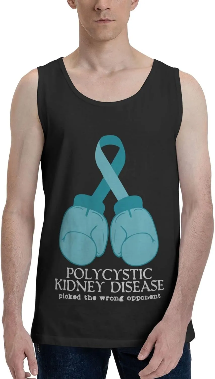Men's Tank Top Sleeveless Tees Polycystic Kidney Disease Quick Dry Sport Shirts Muscle Workout Gym Beach T-Shirts